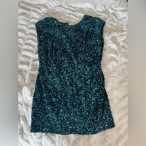 City Chic Sequin Party Emerald NWT Size S but really XL (Size 16/18)